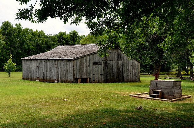 Barn and water pump